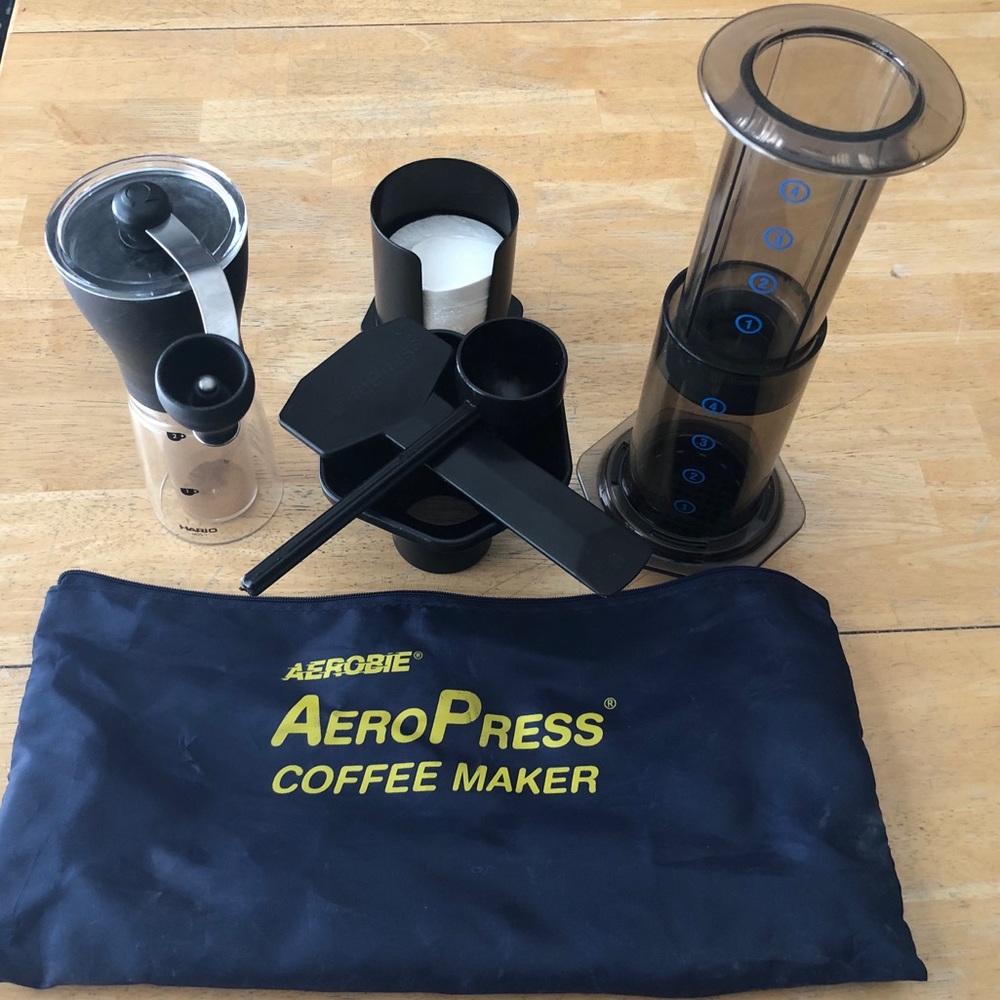 AeroPress Coffee Maker & Hario Mill Grinder